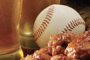 baseball beer and wings